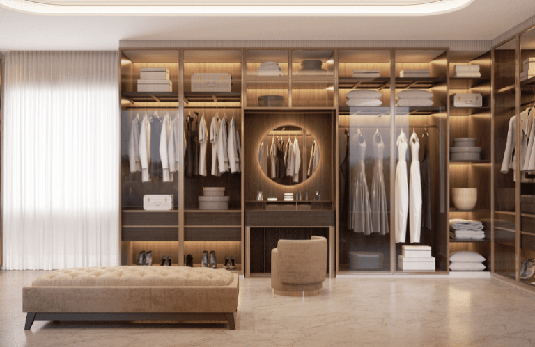 Walk-In Closet: descubra o luxo e a funcionalidade do modelo